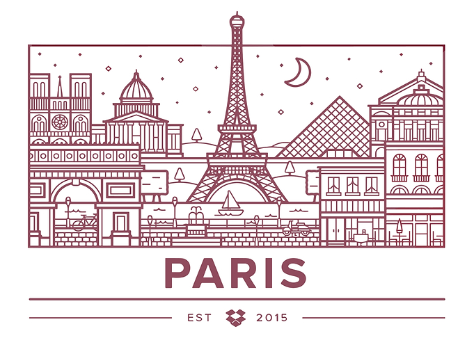 Paris Skyline Line Art