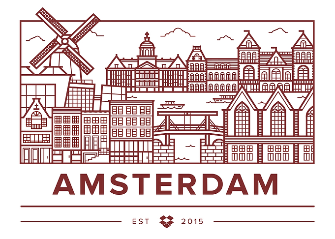 Amsterdam Skyline Line Art