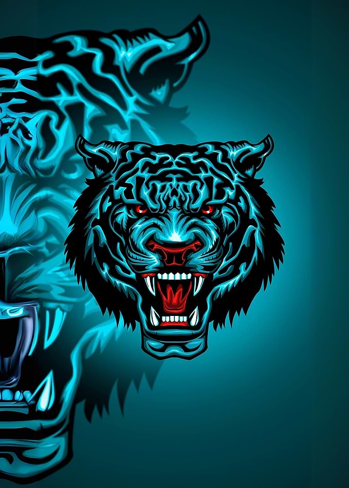 Fierce Tiger Head Illustration