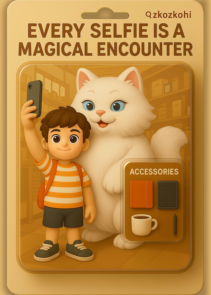 Café Encounter – Selfie with a White Cat