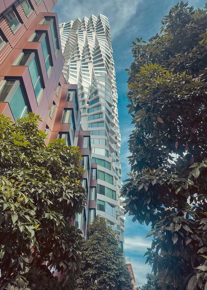 Modern Architecture with Trees and Sky
