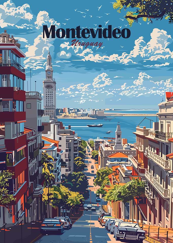 Montevideo, Uruguay Cityscape Art