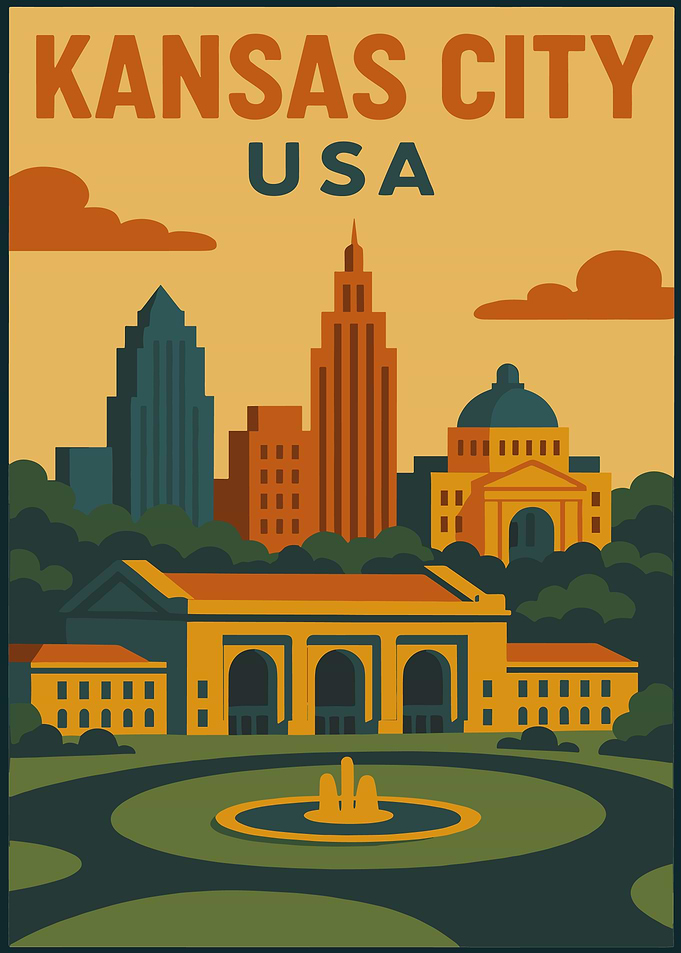 Kansas City USA Travel Poster