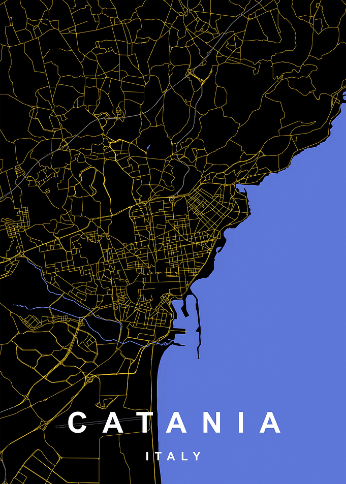 Catania, Italy City Map