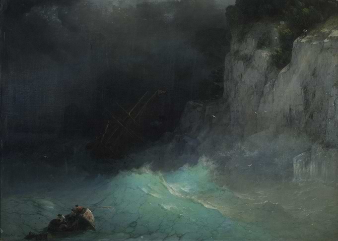 Shipwreck at Sea Painting