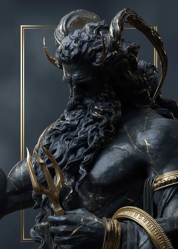Poseidon Statue with Trident