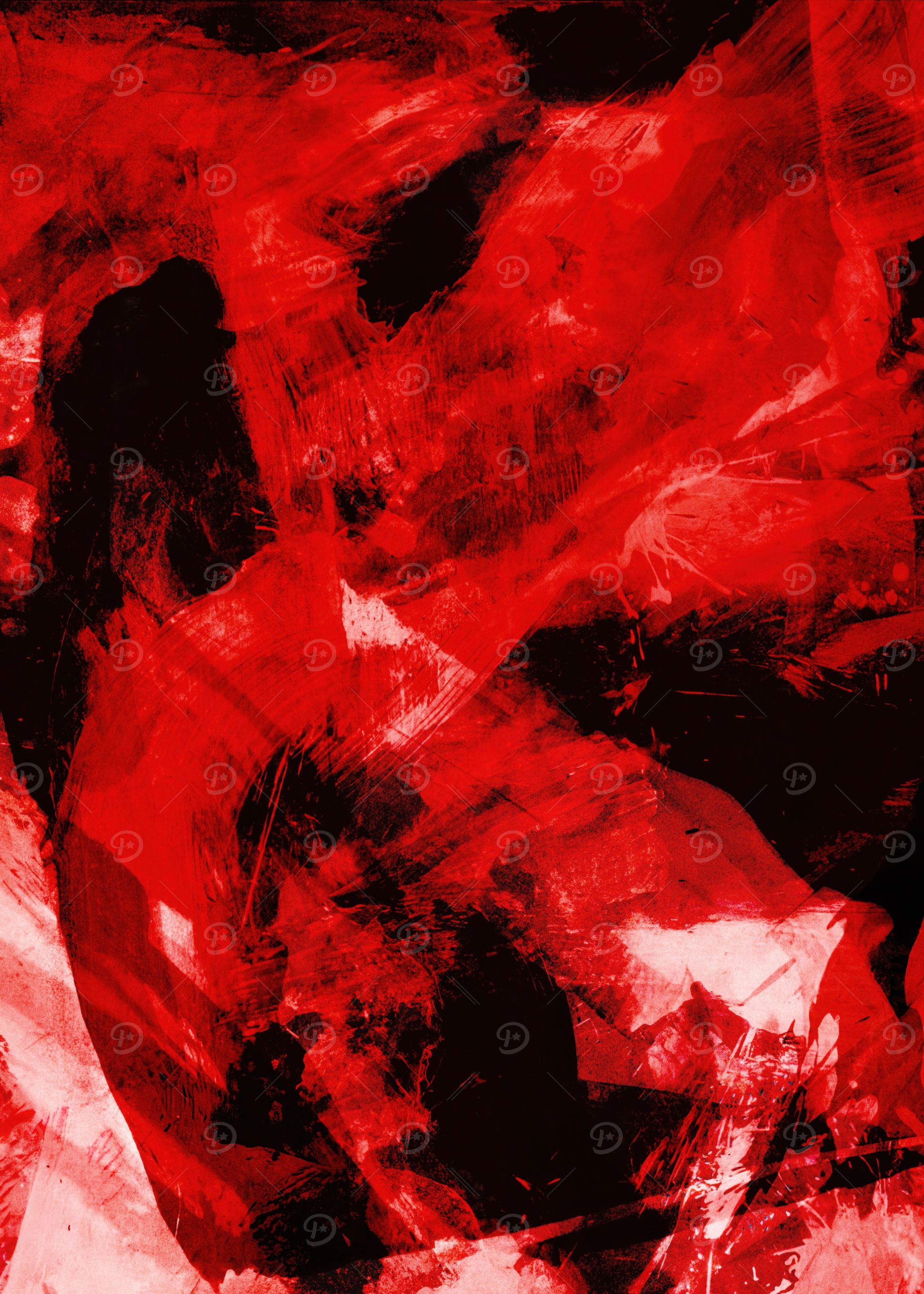 Abstract Red and Black Painting