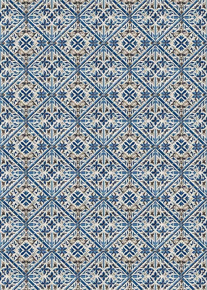 Blue and Beige Tile Pattern