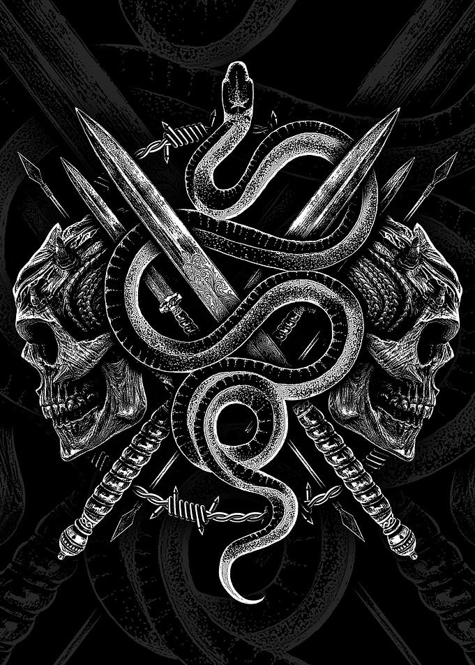 Skull, Snake, and Swords
