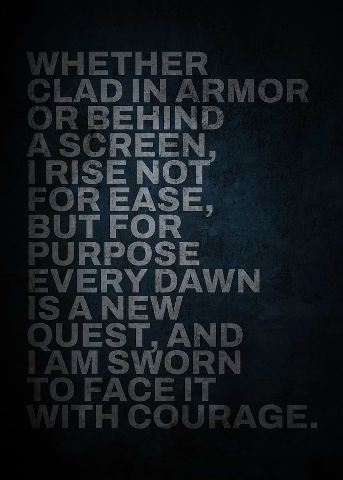 Motivational Text Art: Courage and Purpose