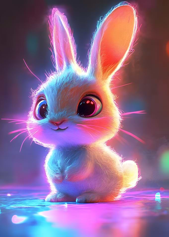 Neon Glowing Bunny