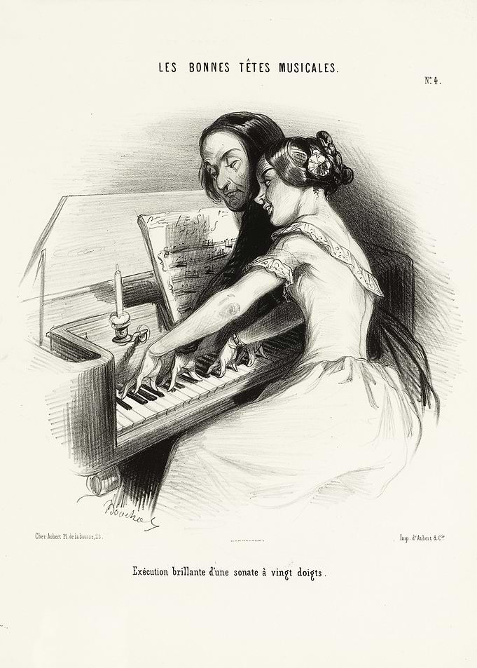 Musical Duet at the Piano 'Les bonnes têtes musicales'