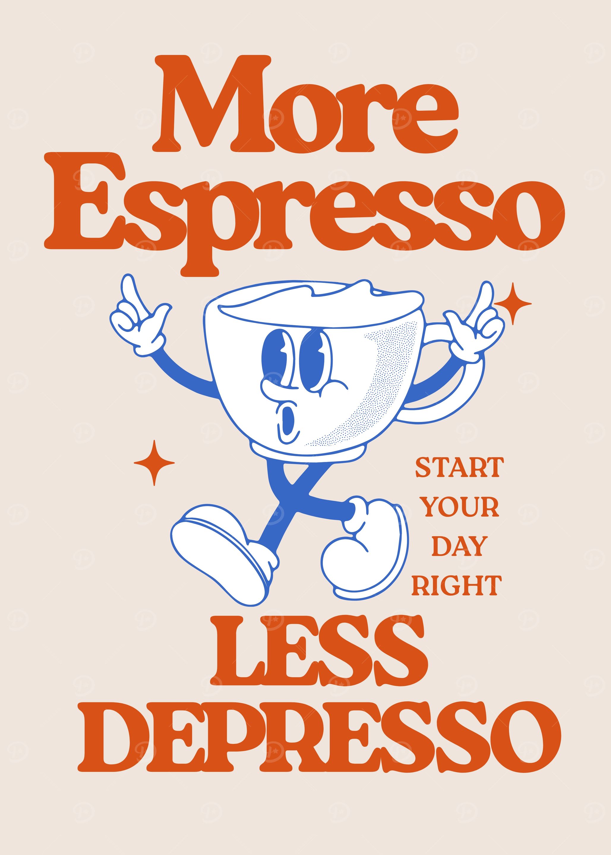 More Espresso Less Depresso Cartoon