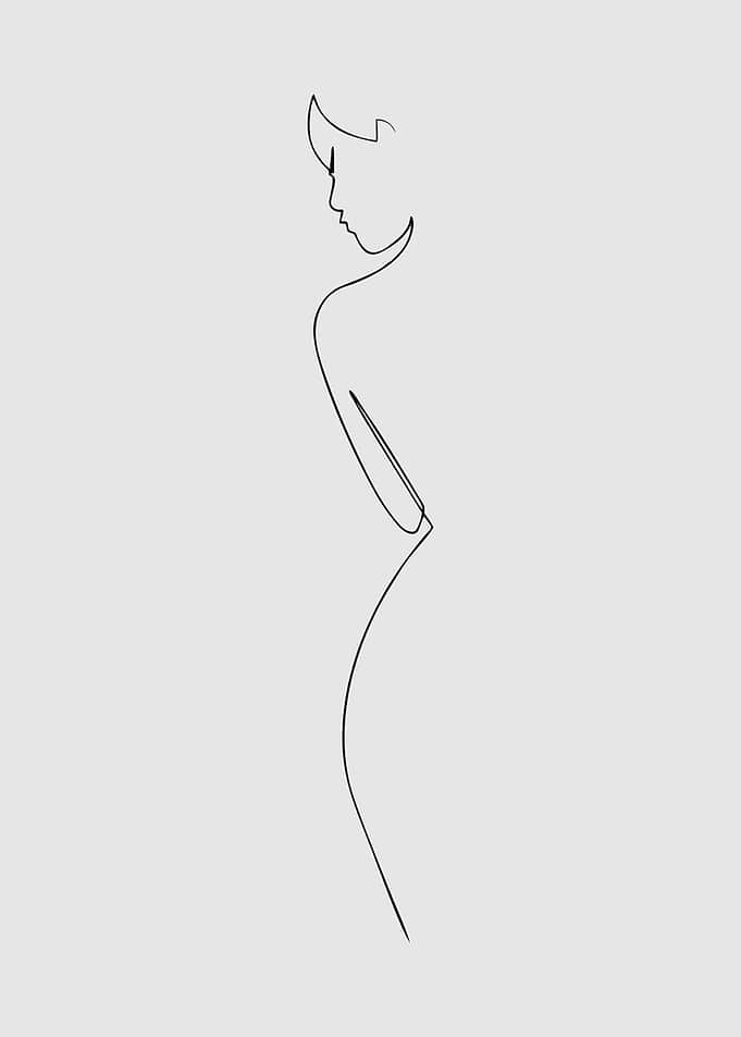 Minimalist Woman Line Art