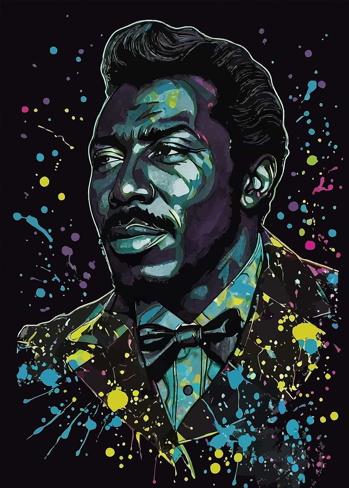 Wilson Pickett Portrait with Colorful Splatters