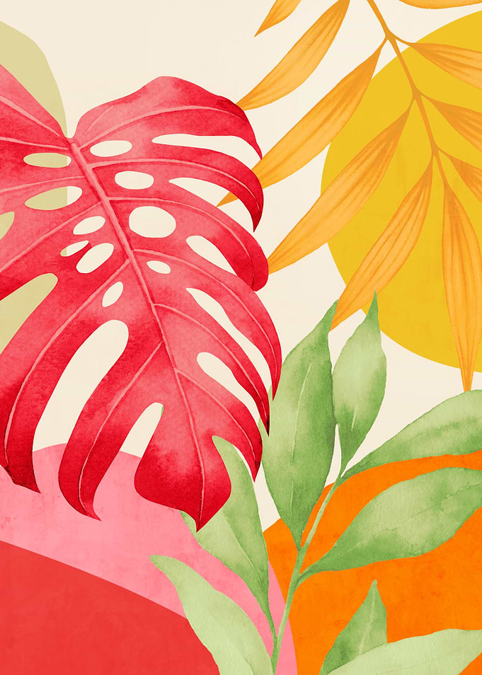 Abstract Art Tropical Leaves 121