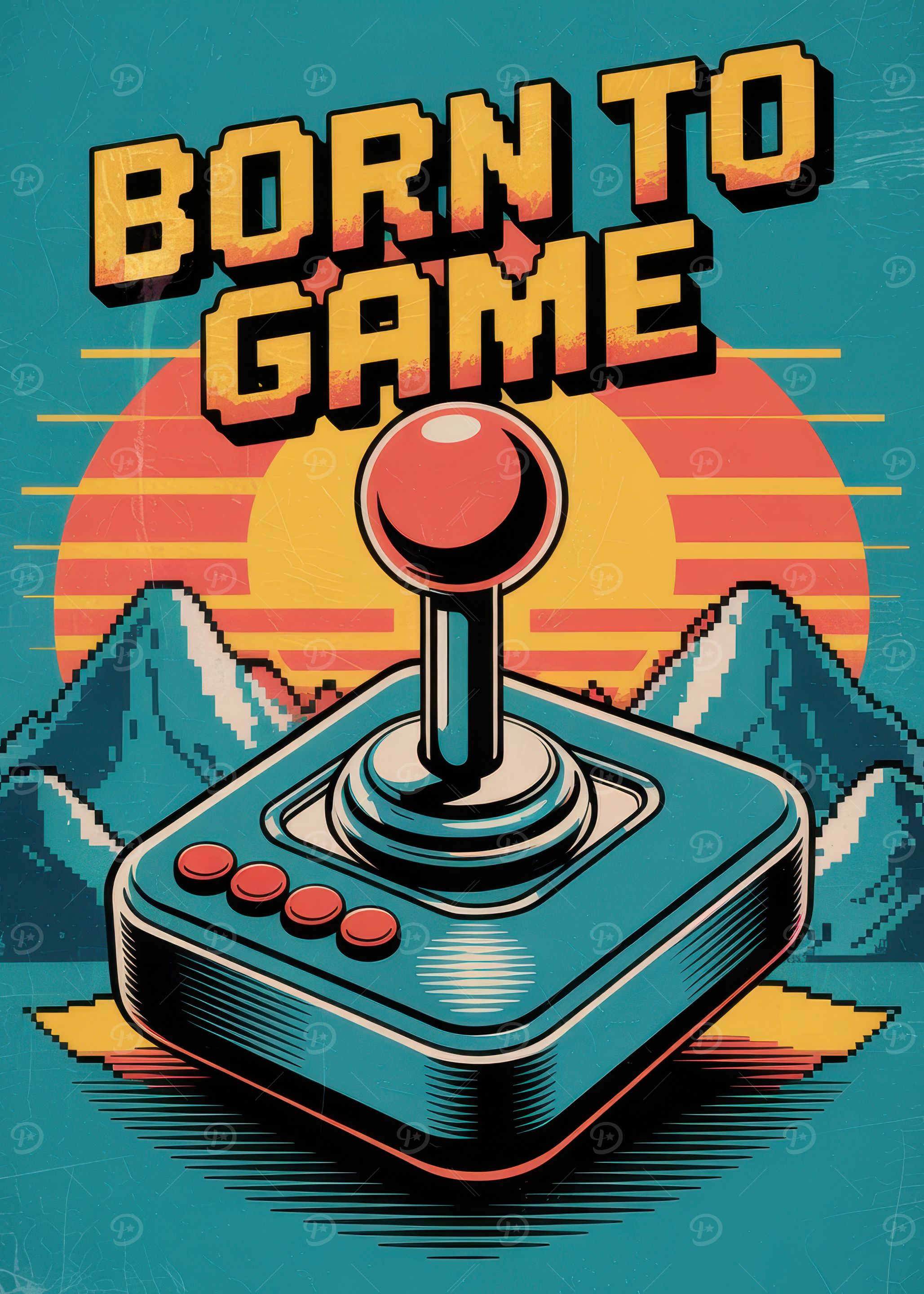 Born to Game Retro Arcade Poster