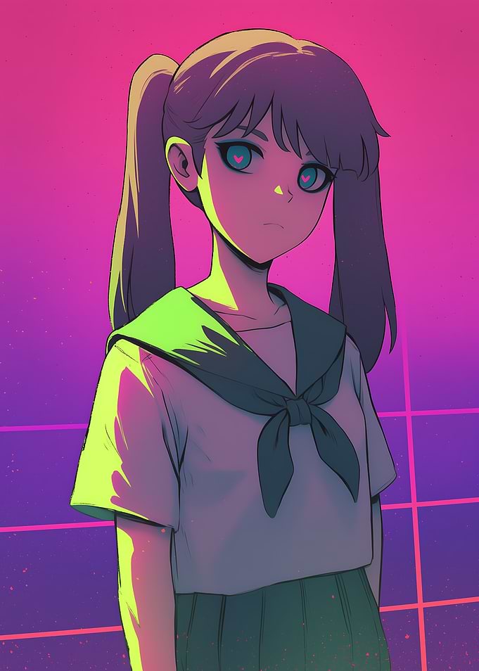 Anime Girl with Heart Eyes