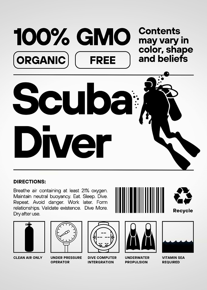 Scuba Diver Product Label