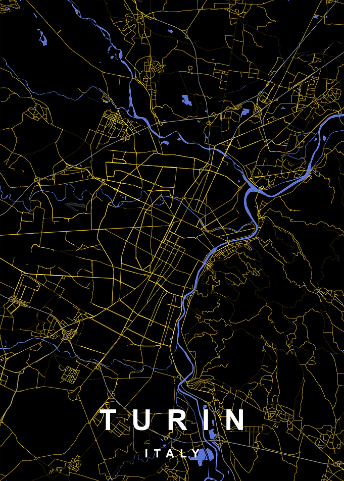 Turin, Italy City Map