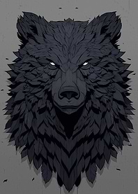 Stylized Black Bear Head Illustration