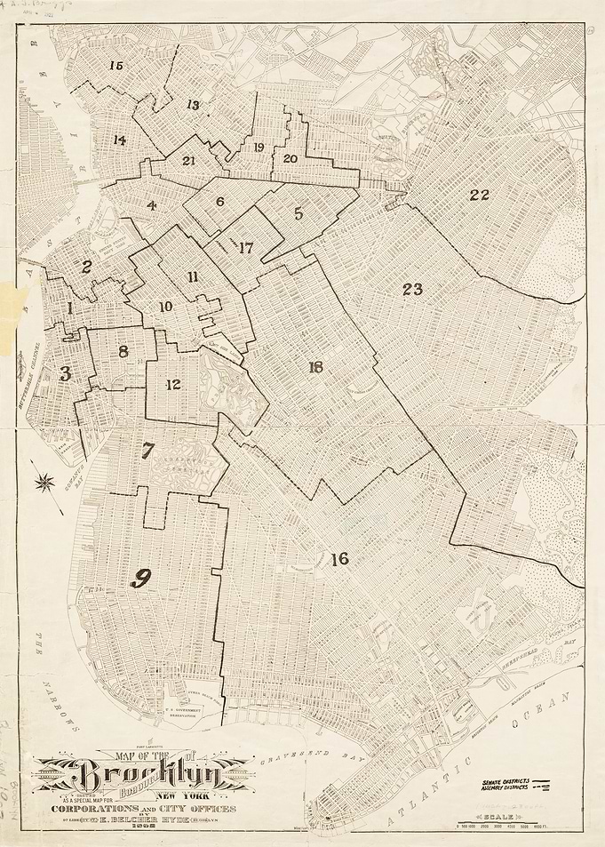 Official Vintage Brooklyn Map, New York