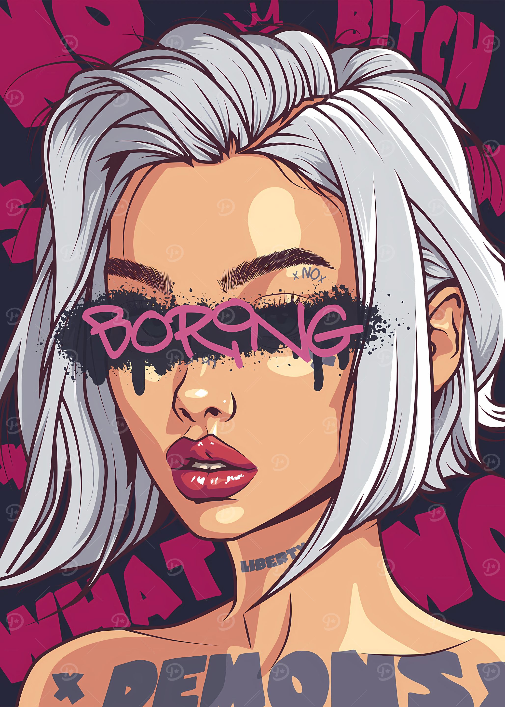 Boring Girl Digital Art