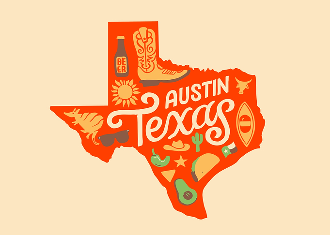 Austin Texas Illustrated Map