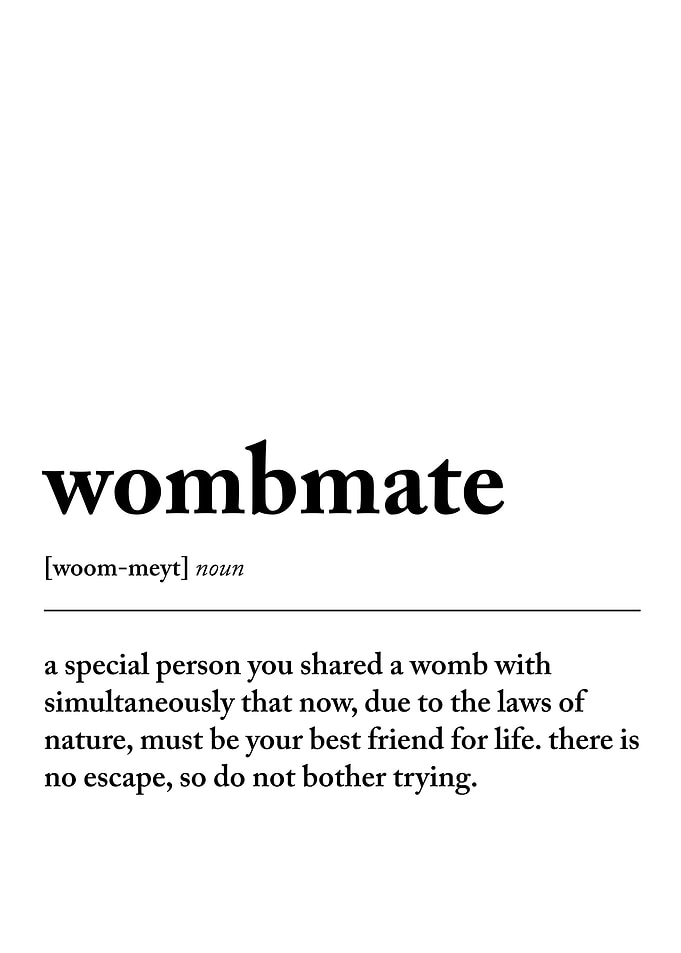 Wombmate Definition Typography Print