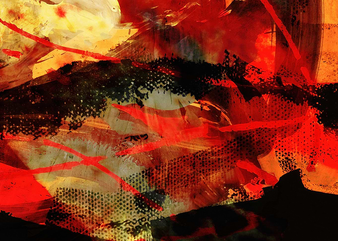 Abstract Red and Black Art