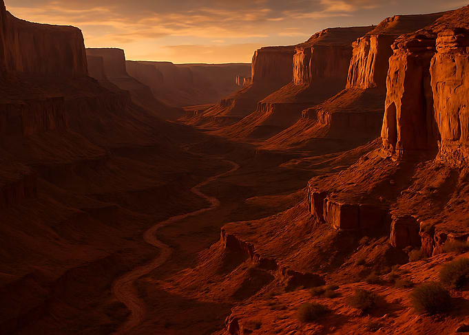 Monument Valley Landscape at Sunset