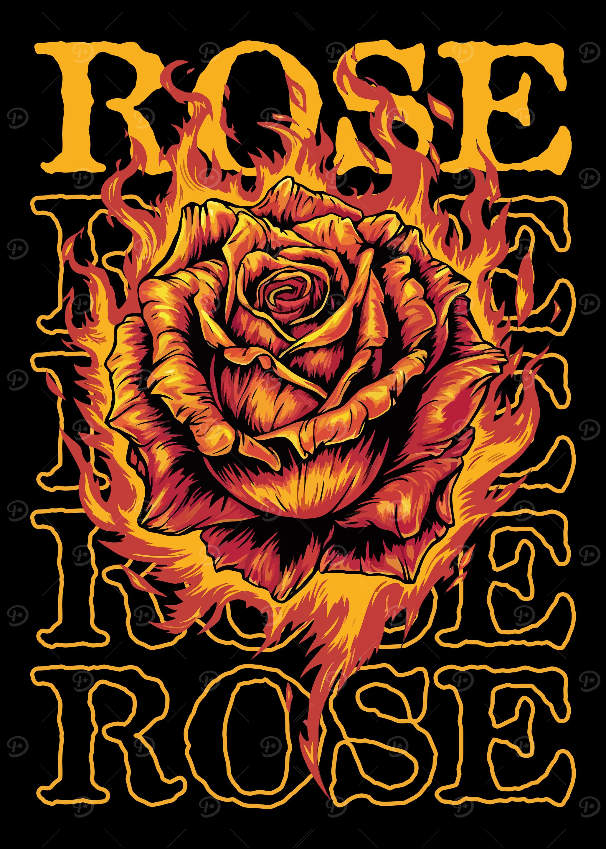 Fiery Rose Illustration