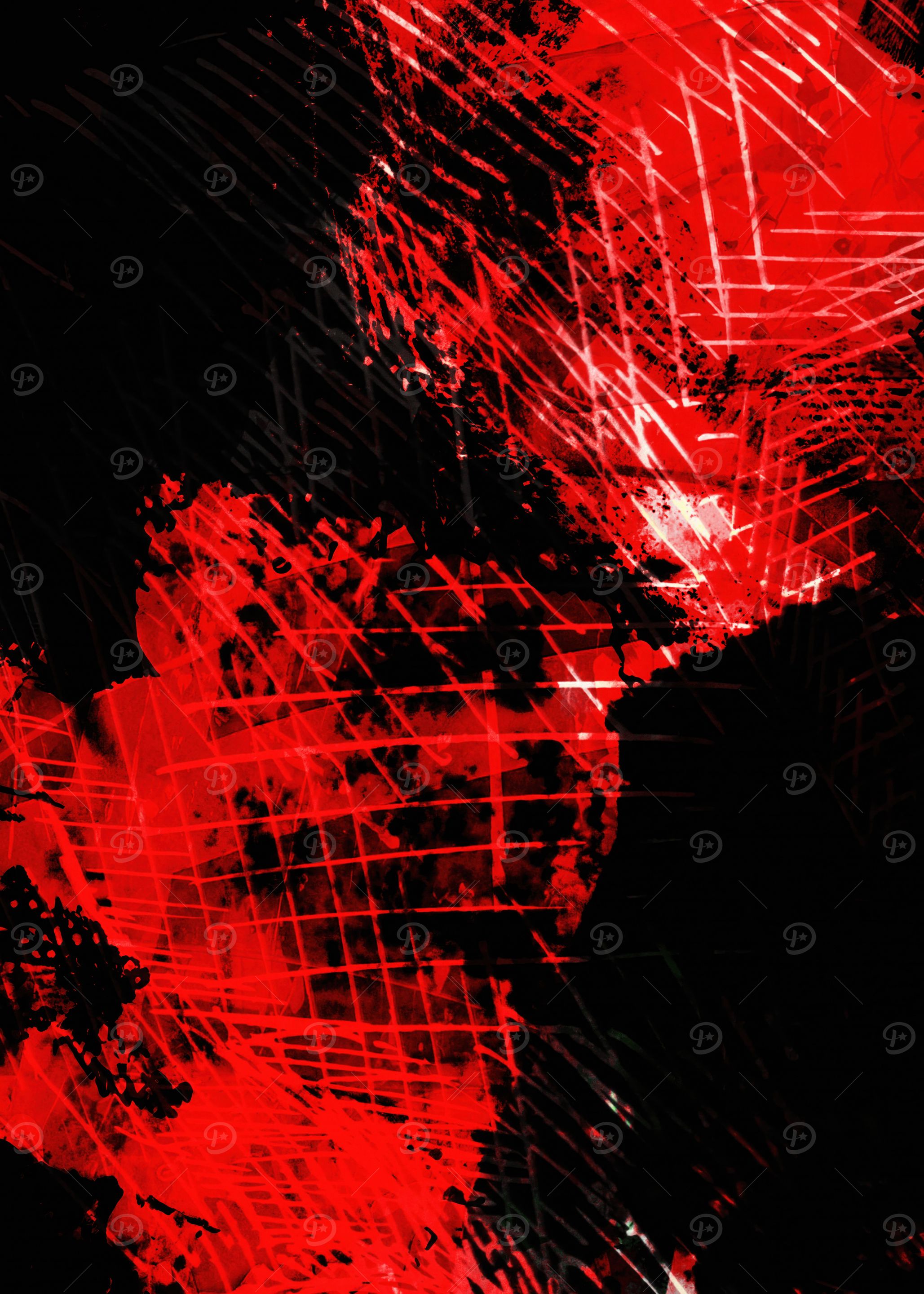 Abstract Red and Black Composition
