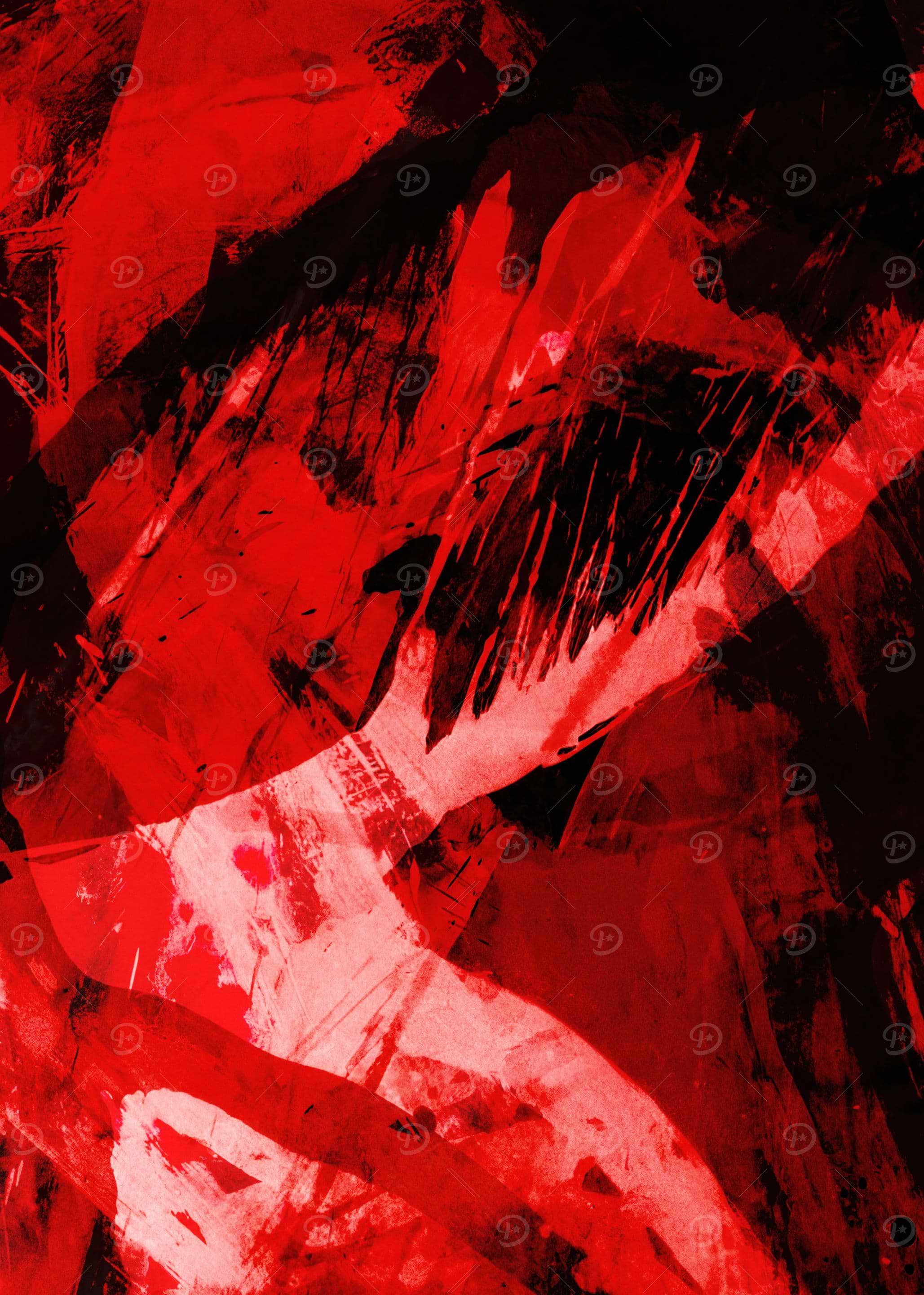 Red and Black Abstract Painting