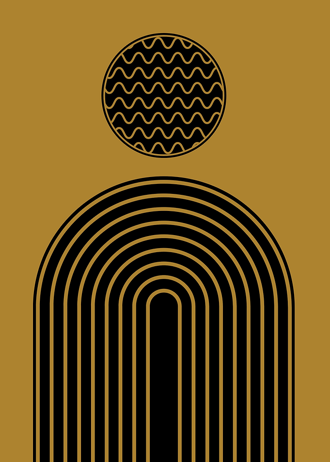 Minimalist Geometric Art with Circle and Arch