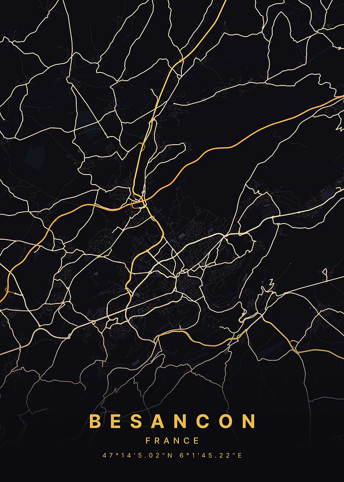 Besancon, France Map Art