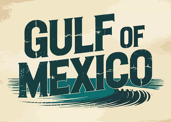 Gulf of Mexico Vintage Style Graphic
