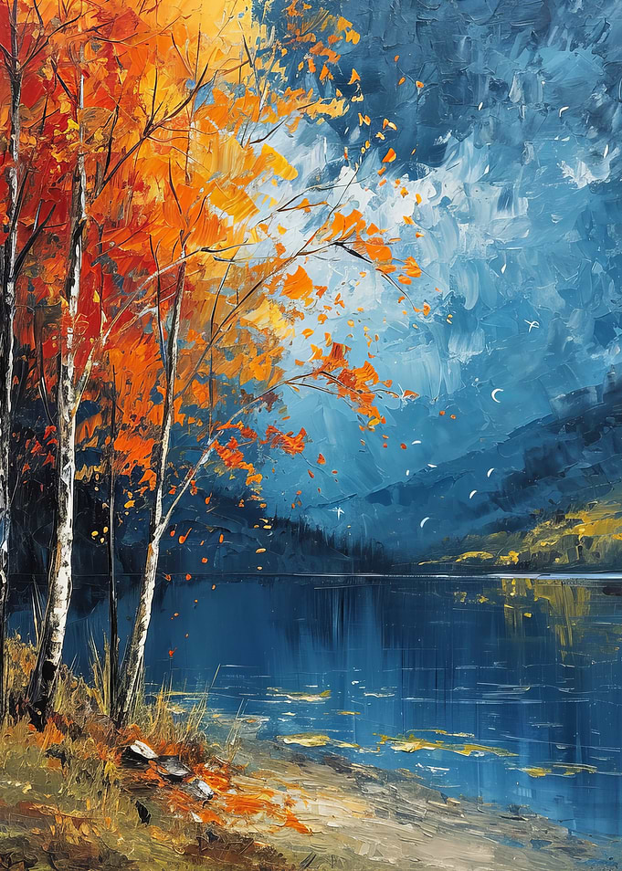 Autumn Lake Painting