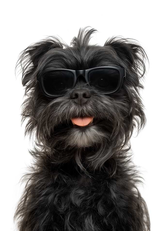 Cool Affenpinscher Dog with Sunglasses Portrait