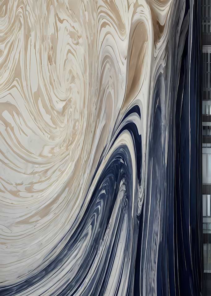 Abstract Swirls of Beige and Blue