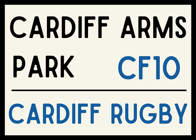 Cardiff Arms Park Rugby Sign