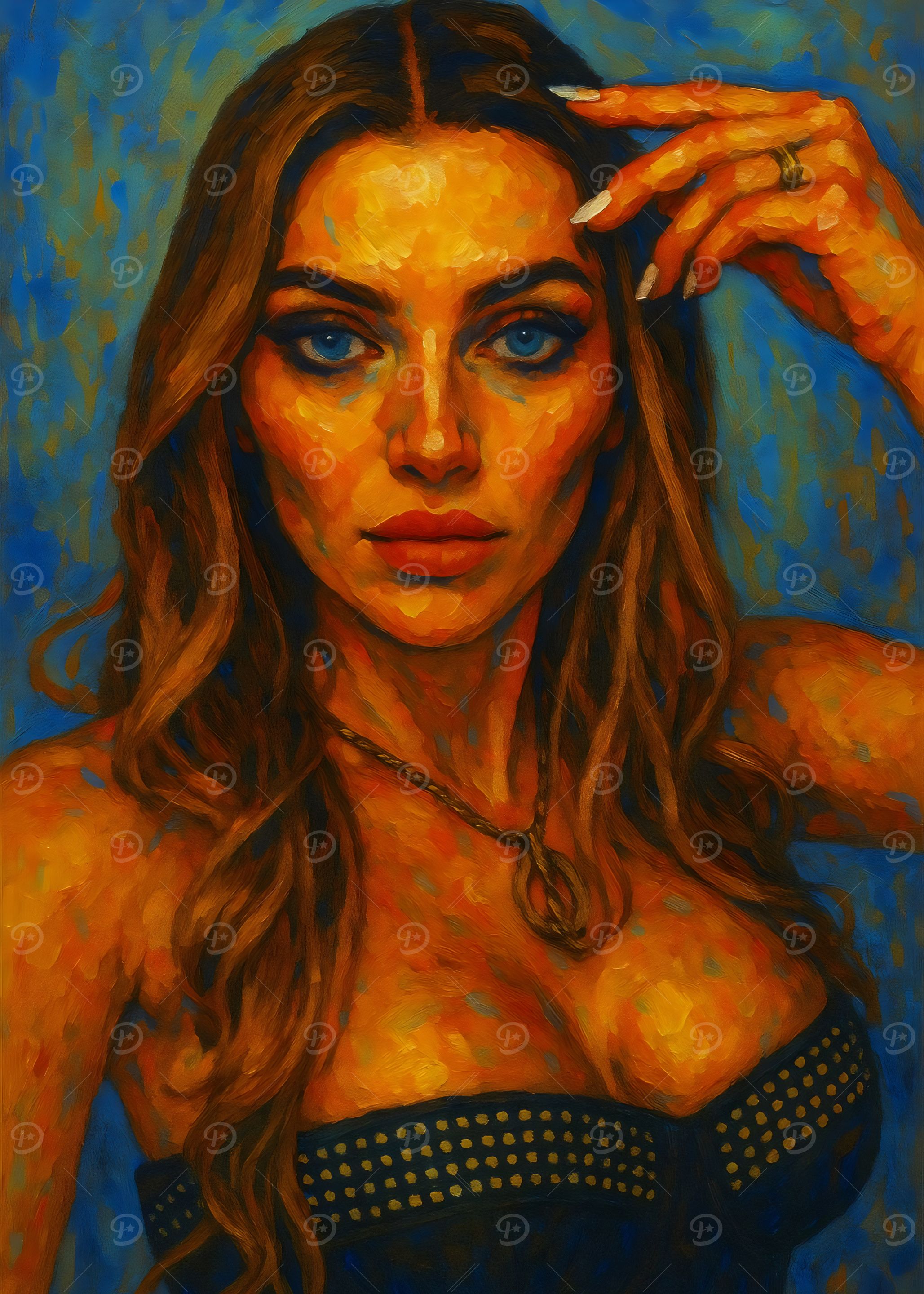Bold Woman Portrait – Impasto Oil Painting Style