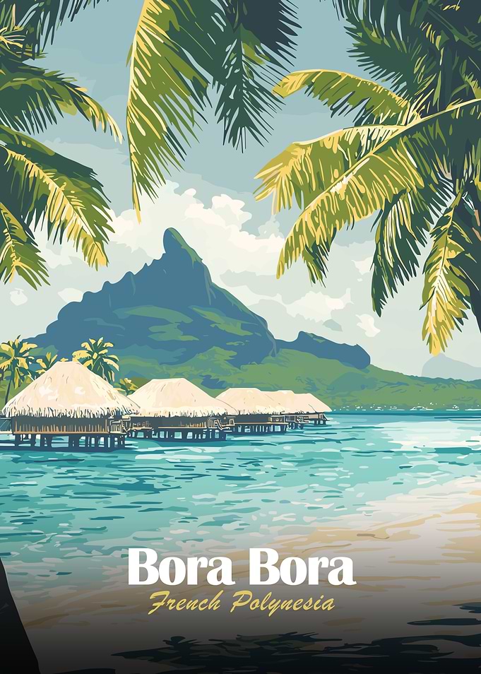 Bora Bora French Polynesia Travel Poster