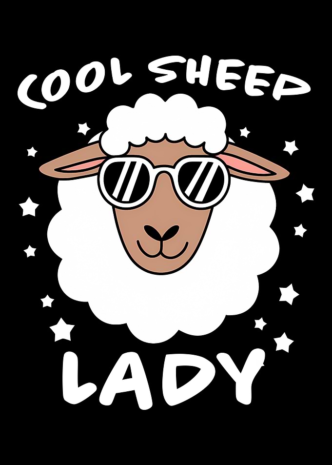 Cool Sheep Lady Cartoon