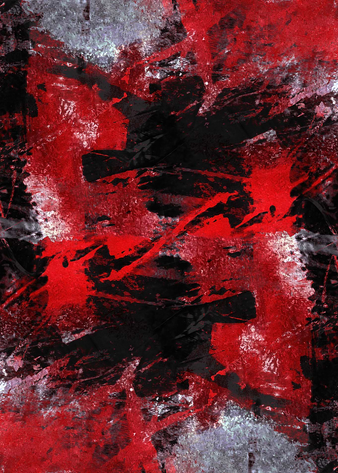 Abstract Red and Black Splatter Art