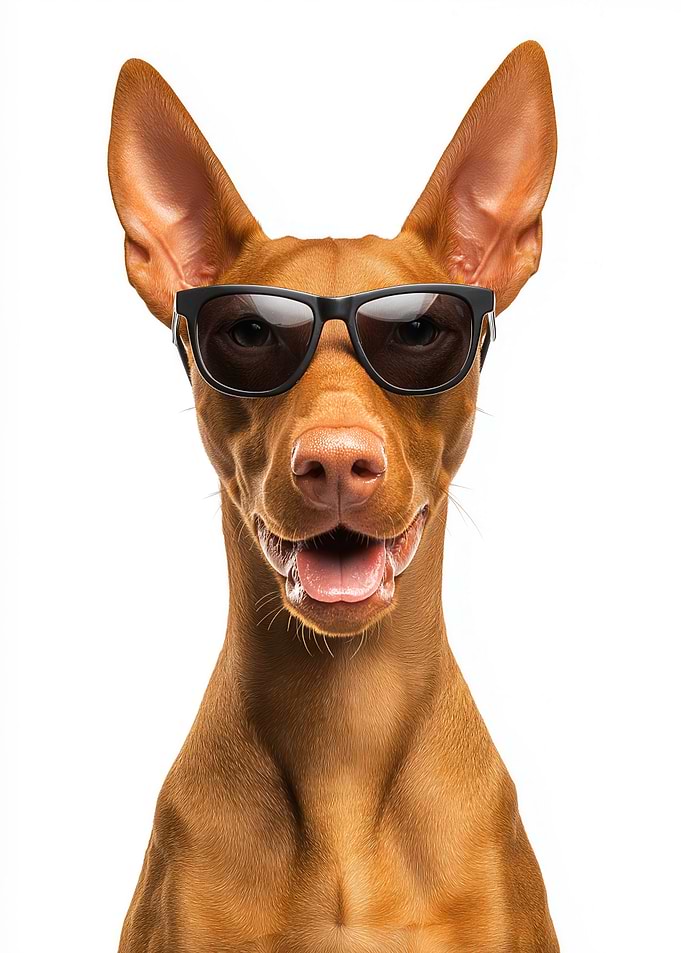 Cool Pharaoh Hound Dog with Sunglasses Portrait