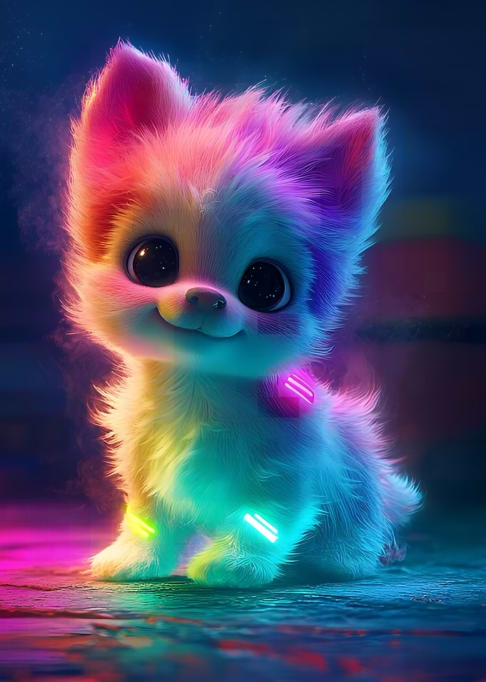 Neon Rainbow Puppy