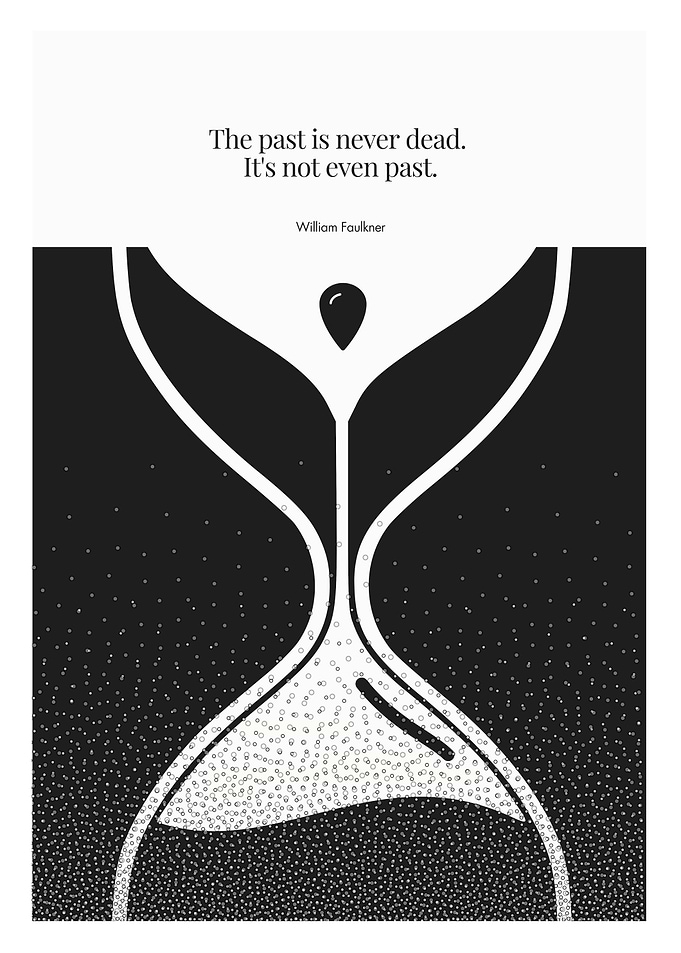 Faulkner Quote Hourglass Art