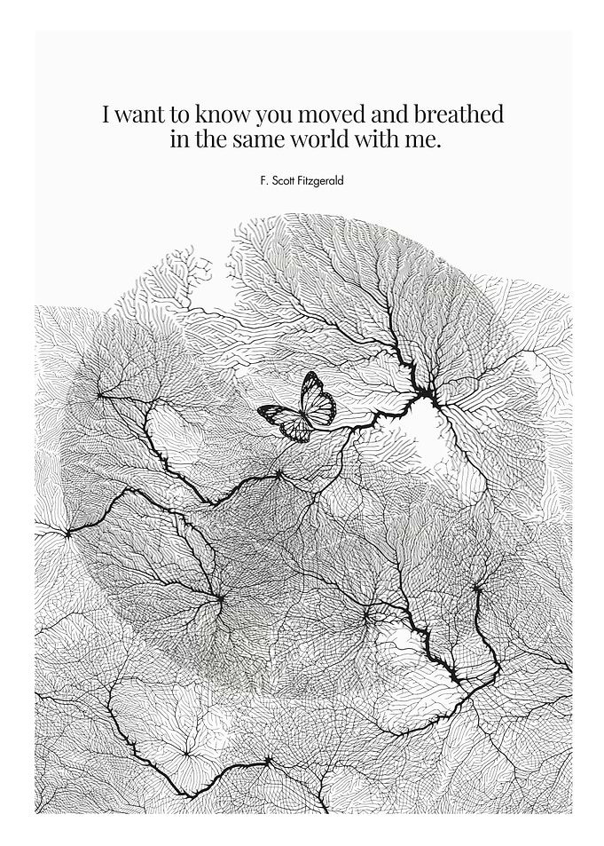 Fitzgerald Quote with Butterfly Art