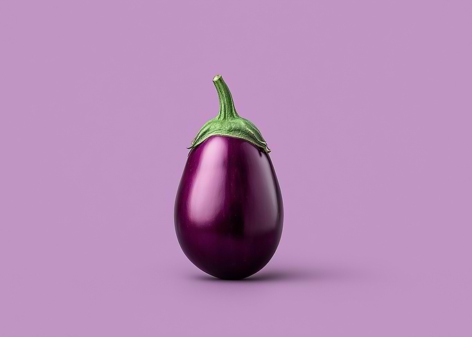 Eggplant on Purple Background
